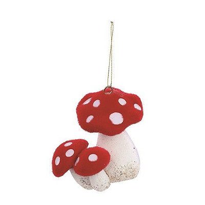 ENFEITE PENDENTE COGUMELO VRM 9CM