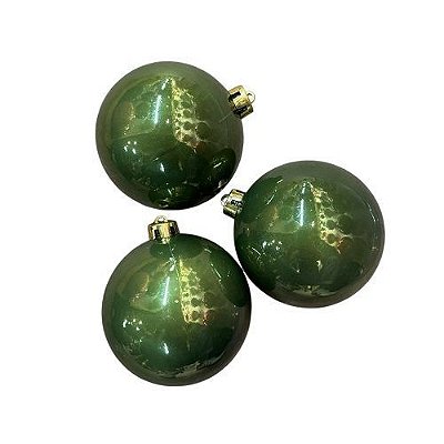 TUBO BOLAS PEROLADAS 12CM C/3 VERDE