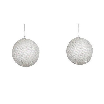 BOLA NATALINA BRANCA C/2 DIAM.10CM