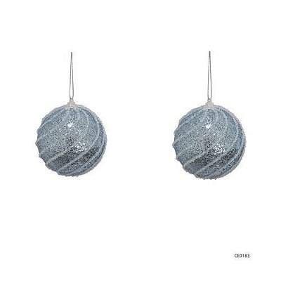 BOLA DECORADA AZUL C/2 DIAM.10CM