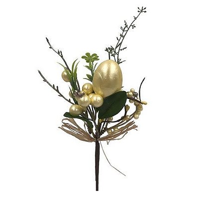 PICK BERRY PASCOA METALIZADO (AMARELO) 25CM