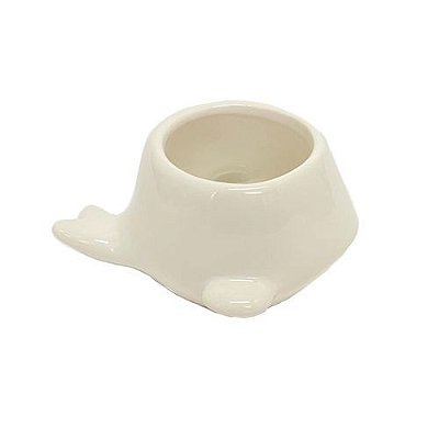 CACHEPOT BALEIA BRANCA EM CERAMICA