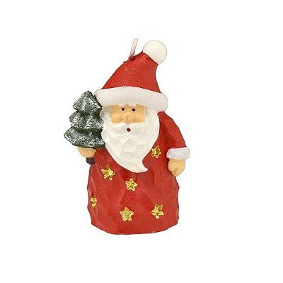 VELA PAPAI NOEL COM ARVORE 11CM