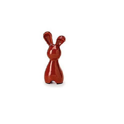 ESCULTURA COELHO EM CERAMICA VERMELHO 16X7.5X5CM