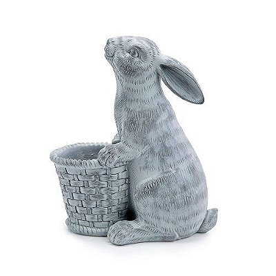 COELHO RESINA BLUE JEANS COM CESTA 23CM