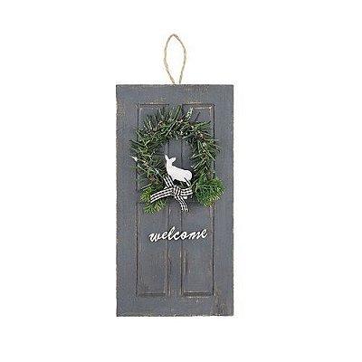 PENDENTE PORTA CINZA C/GUIRLANDA A 30CM X D 15CM