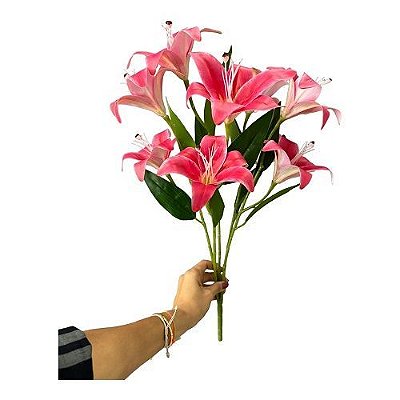 BUQUE DE LIRIOS SILICONE 3D X5 55CM