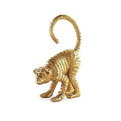 ESCULTURA MACACO DOURADO EM POLIRESINA 21.5x8x15CM