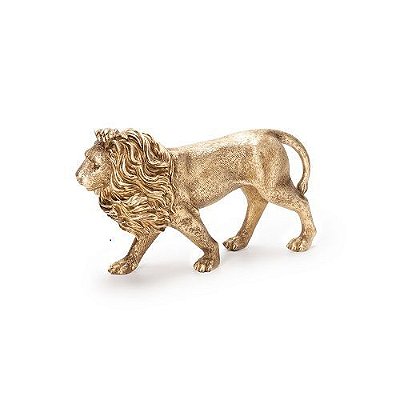 ESCULTURA LEAO EM POLIRESINA 15x7x24CM