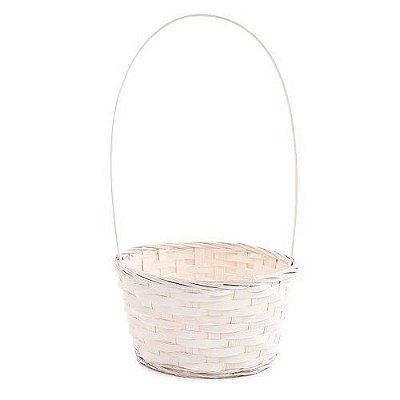 CESTA OVAL TRAMA C/ ALCA MARFIM 27.5CM