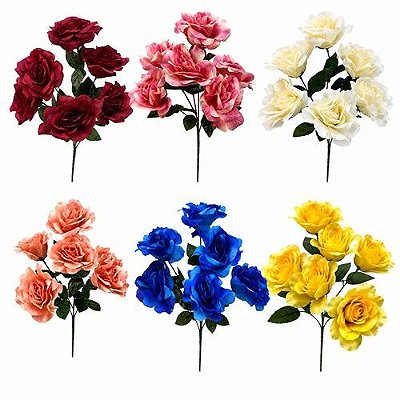 BUQUE DE ROSA X6 37CM