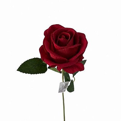 GALHO DE ROSA AVELUDADA VERMELHA 51CM
