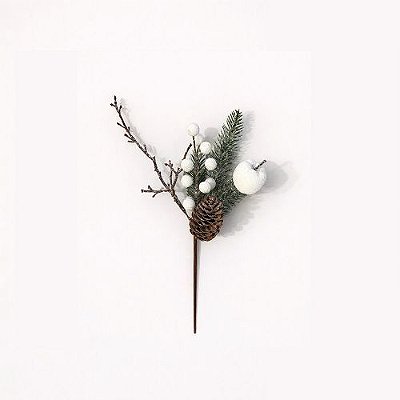 PICK PINHEIRO BRANCO COM PINHA 30CM