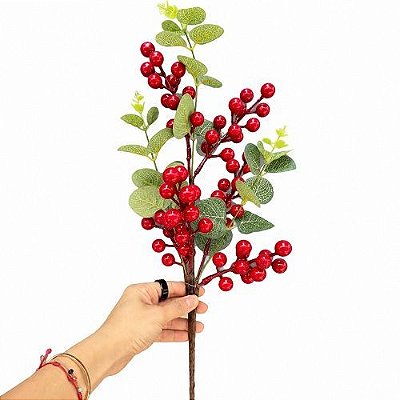 HASTE DE BERRY COM EUCALIPTO 67CM