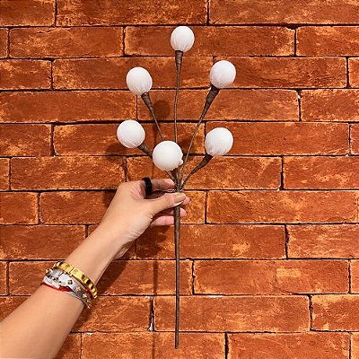HASTE BOLINHAS VELUDO CREME X6 45CM
