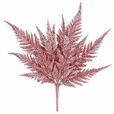 PICK FOLHAGEM ROSA C/ GLITTER 20CM