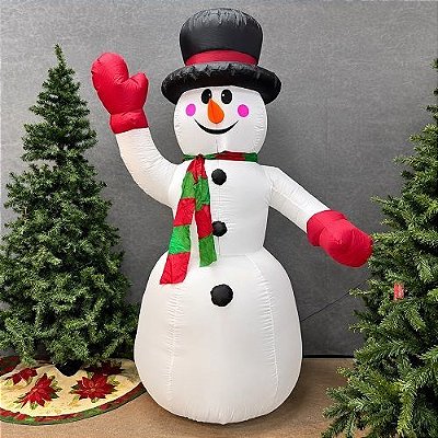 BONECO NEVE INFLAVEL COM LUZ 2.40M BIVOLT