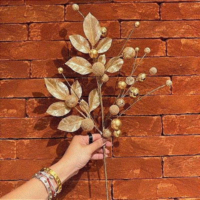 HASTE DOURADA COM GLITTER 50CM