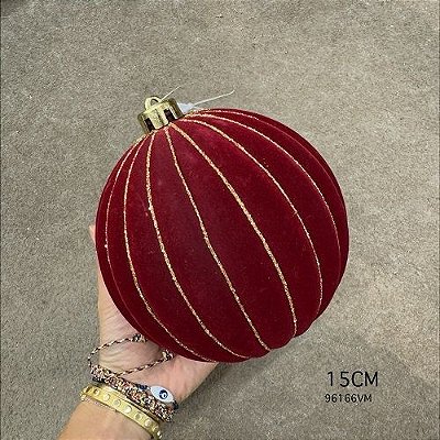 BOLA UNITARIA LISTRAS 15CM VERMELHO