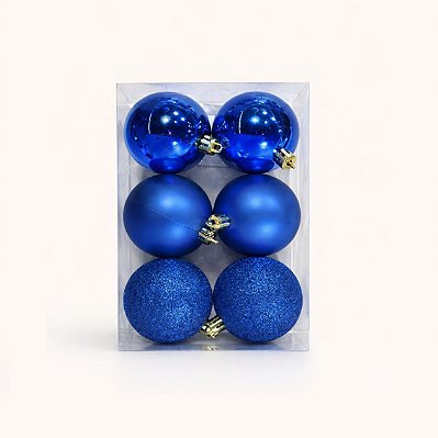 BOLA DE NATAL AZUL 6CM X6