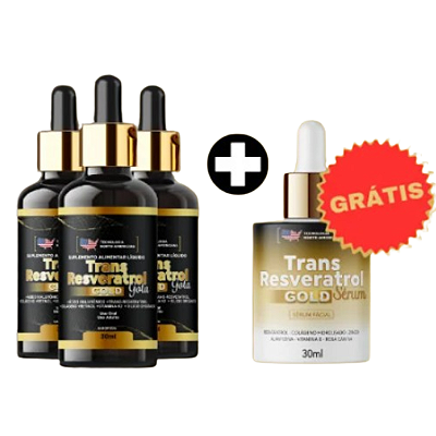 Resveratrol - Trans Resveratrol Gold | Compre 3 + 1 Sérum Grátis