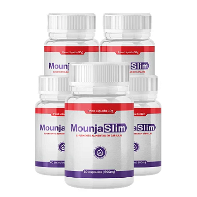 Mounja Slim – Kit 6 Frascos | Suplemento Natural 60 Cápsulas Cada