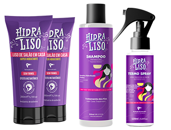 Hidraliso – Leve 2 Hidraliso + 1 Shampoo +1 Termo Spray | Alisamento Sem Formol