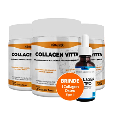 Collagen Vitta – Compre 3 e Ganhe 1 Collagen Osteo Tipo II Grátis