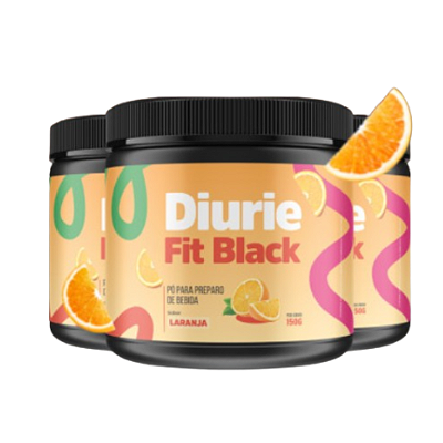 DiurieFit Black - Kit com 3 potes | Sabor Laranja.