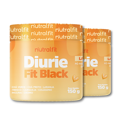 Diurie Fit Black Sabor Laranja | Kit com 2 Potes