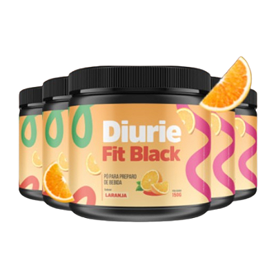 DiurieFit Black - Kit com 5 potes | Sabor Laranja.