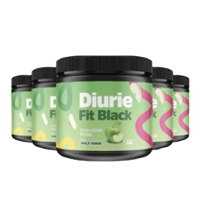 DiurieFit Black - Kit com 3 potes | Sabor Maçã Verde.