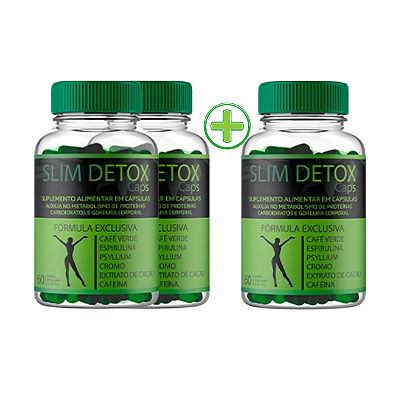 Slim Detox - Detox Natural em Cápsulas | Compre 2 leve 3 Frascos