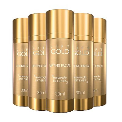 Lift Gold – Rejuvenescimento e Hidratação da Pele | Kit 5 Frascos