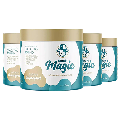 Magic Muuh Suplemento em Pó 150g Pink Lemonade | Kit 4 Unidades