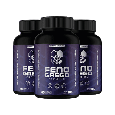 Feno Grego - Feno Grego Premium  | Kit 3 Frascos