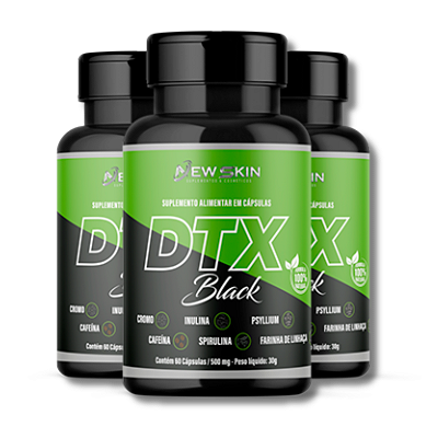 DTX Black – Suplemento Alimentar Detox Premium | Kit com 3 Frascos