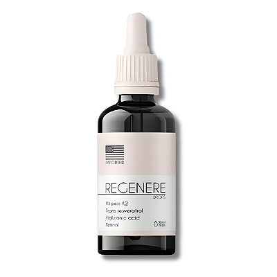 Regenere – Vitamina K2, Trans-Resveratrol e Ácido Hialurônico | 30 ml