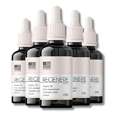 Regenere – Vitamina K2, Trans-Resveratrol e Ácido Hialurônico | Compre 3 e Leve 5