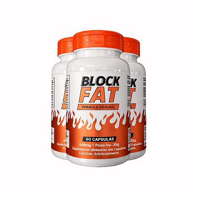BlockFat – Suplemento Emagrecedor | Redução de Medidas – Kit com 3 Frascos