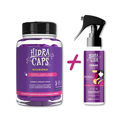 Hidracaps 500mg Hidraliso | Liso Intenso | Leve 1 e Ganhe +1 Tônico