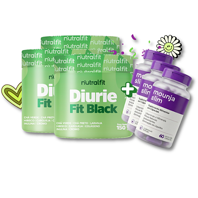 3 Diurie Fit Maçã Verde + 3 Mounja Slim | Combo Especial Emagrecedor
