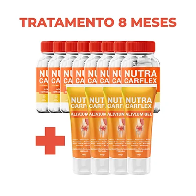 8 Nutra Carflex Original 60 Cápsulas + 4 Gel | Saúde das Articulações