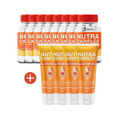 8 Nutra Carflex Original 60 Cápsulas + 4 Gel | Saúde das Articulações