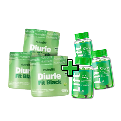 3 Diurie Fit Maçã Verde + 3 Lift Sculpy | Combo Emagrecedor Intensivo
