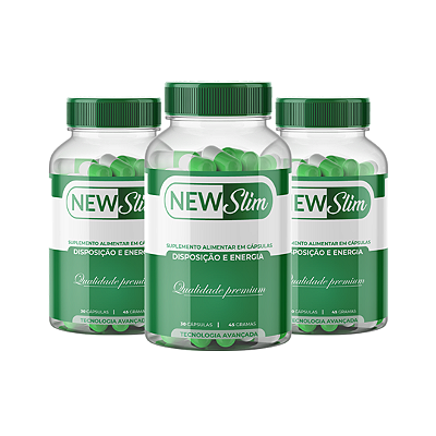 NewSlim Kit com 3 Frascos – Suplemento em Cápsulas