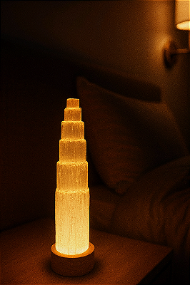 Torre de Selenita - Luminária Elegante e Energizante