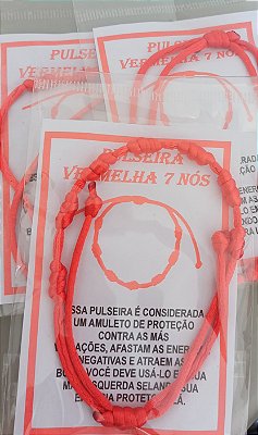 Pulseira 7 Nós Vermelha - Proteção e Energia Positiva