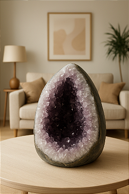 Ovo de Ametista Bordô - Cristal Natural para Energização e Decoração