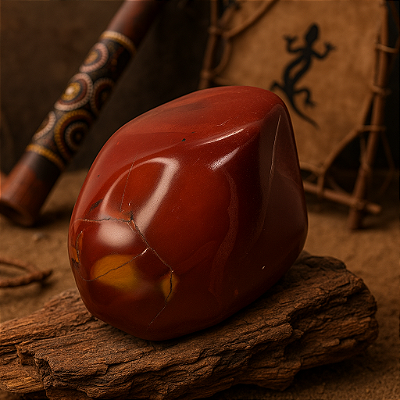 Mokaita Rolada e Polida - Pedra de Cura Aborígene Australiana